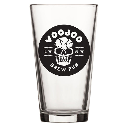 Voodoo Brewing Skull Pint Glass
